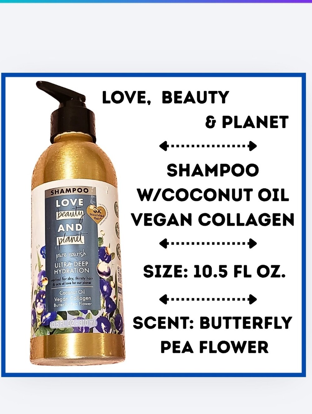 NEW / LOVE BEAUTY & PLANET Butterfly Pea Flower Shampoo - 10.5 fl oz -